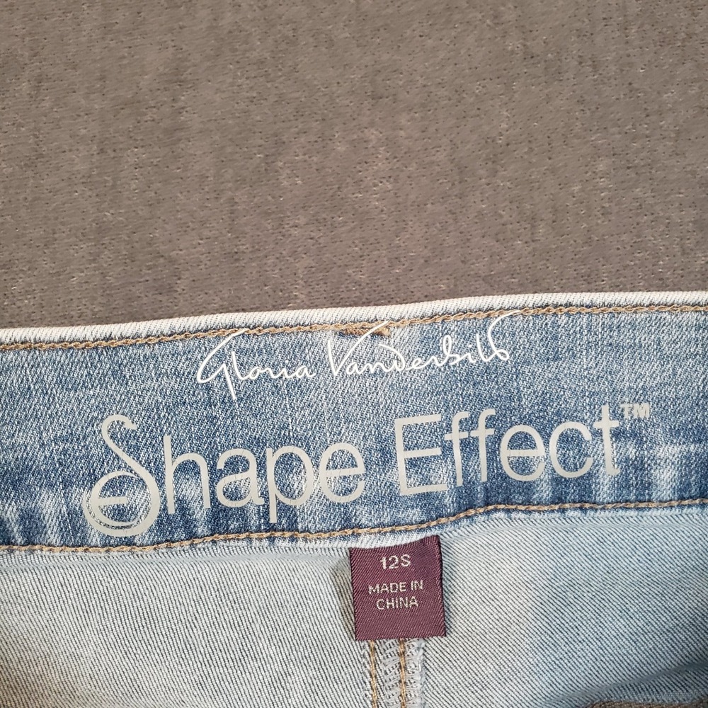 Gloria Vanderbilt Shape Effect Jeans Womens 12S Light Blue High Rise Flare Short - Picture 5 of 10